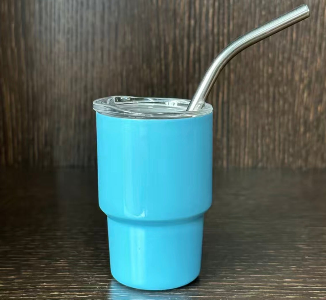 Kids 2oz cup with straw list solid , glitter , or cheetah with color in notes at checkout tat 2/3 weeks from time of purchase