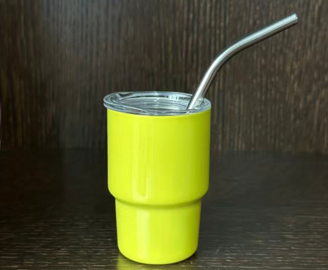 Kids 2oz cup with straw list solid , glitter , or cheetah with color in notes at checkout tat 2/3 weeks from time of purchase