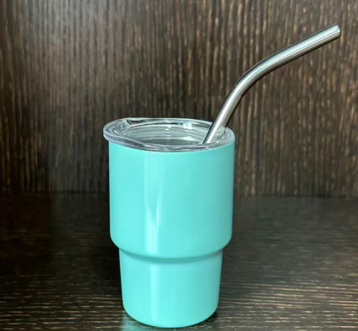 Kids 2oz cup with straw list solid , glitter , or cheetah with color in notes at checkout tat 2/3 weeks from time of purchase