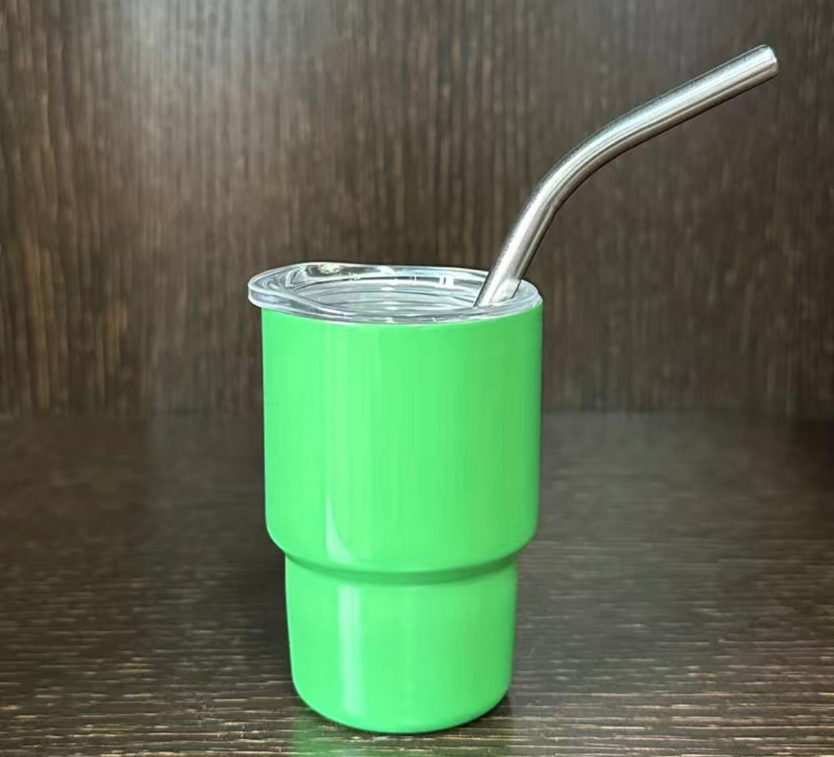 Kids 2oz cup with straw list solid , glitter , or cheetah with color in notes at checkout tat 2/3 weeks from time of purchase