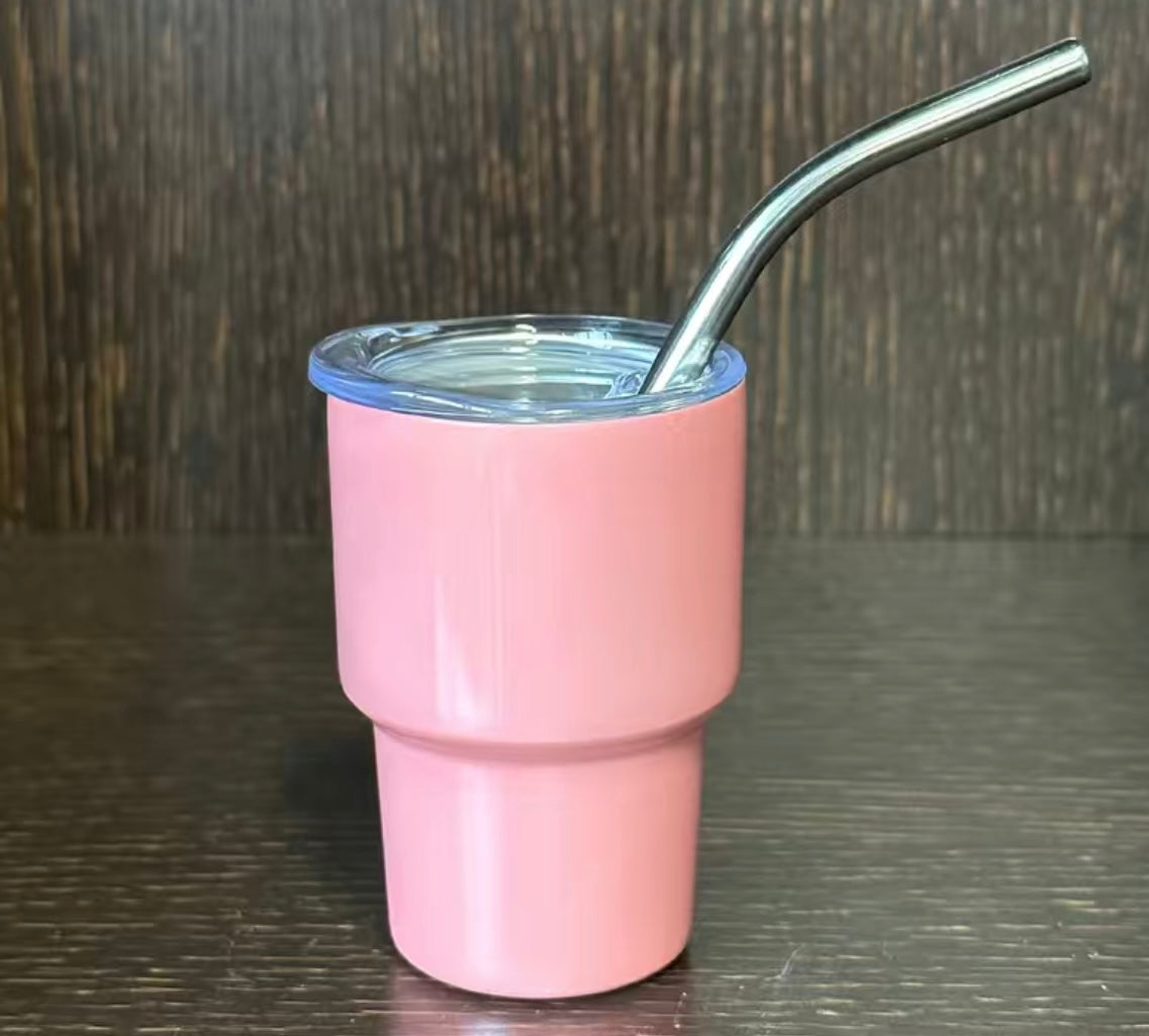 Kids 2oz cup with straw list solid , glitter , or cheetah with color in notes at checkout tat 2/3 weeks from time of purchase