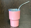 Kids 2oz cup with straw list solid , glitter , or cheetah with color in notes at checkout tat 2/3 weeks from time of purchase