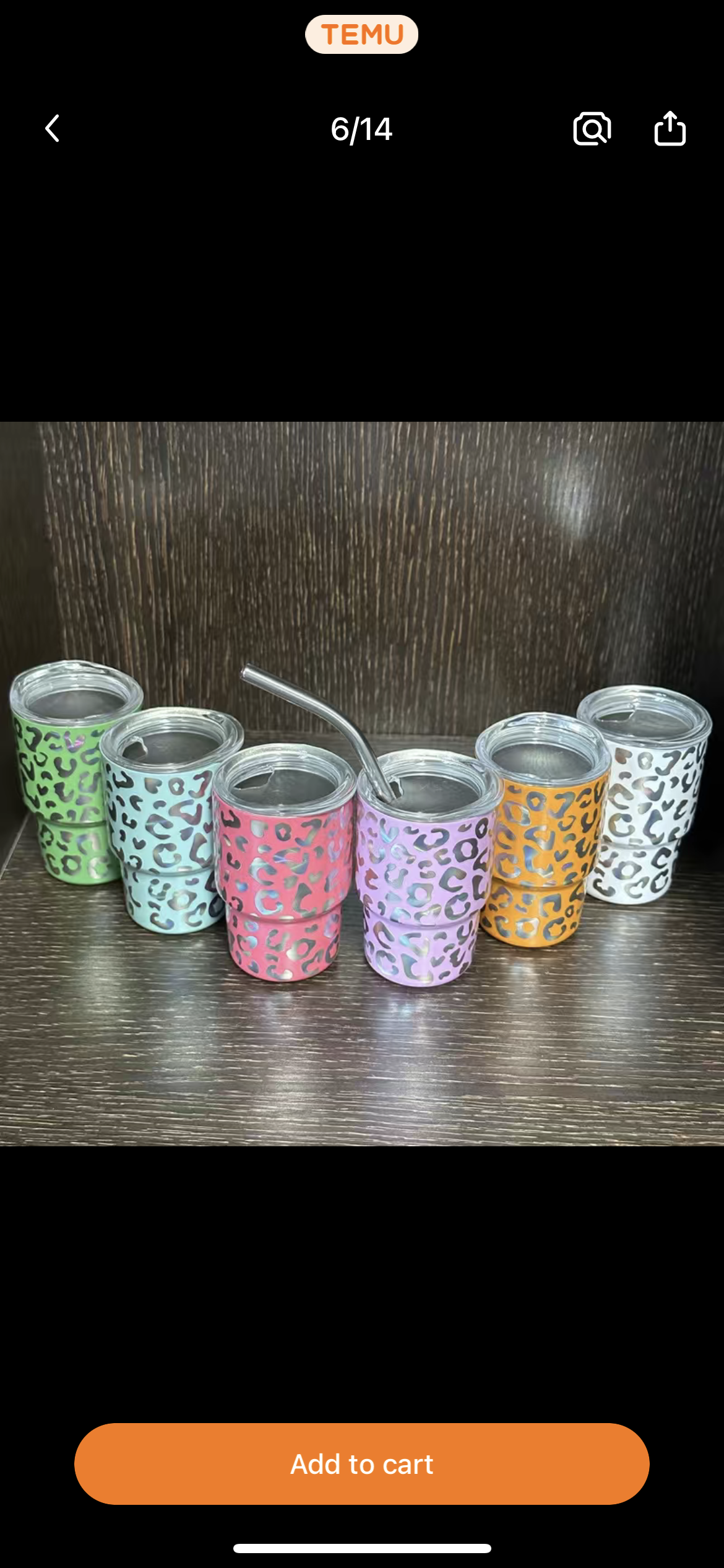 Kids 2oz cup with straw list solid , glitter , or cheetah with color in notes at checkout tat 2/3 weeks from time of purchase