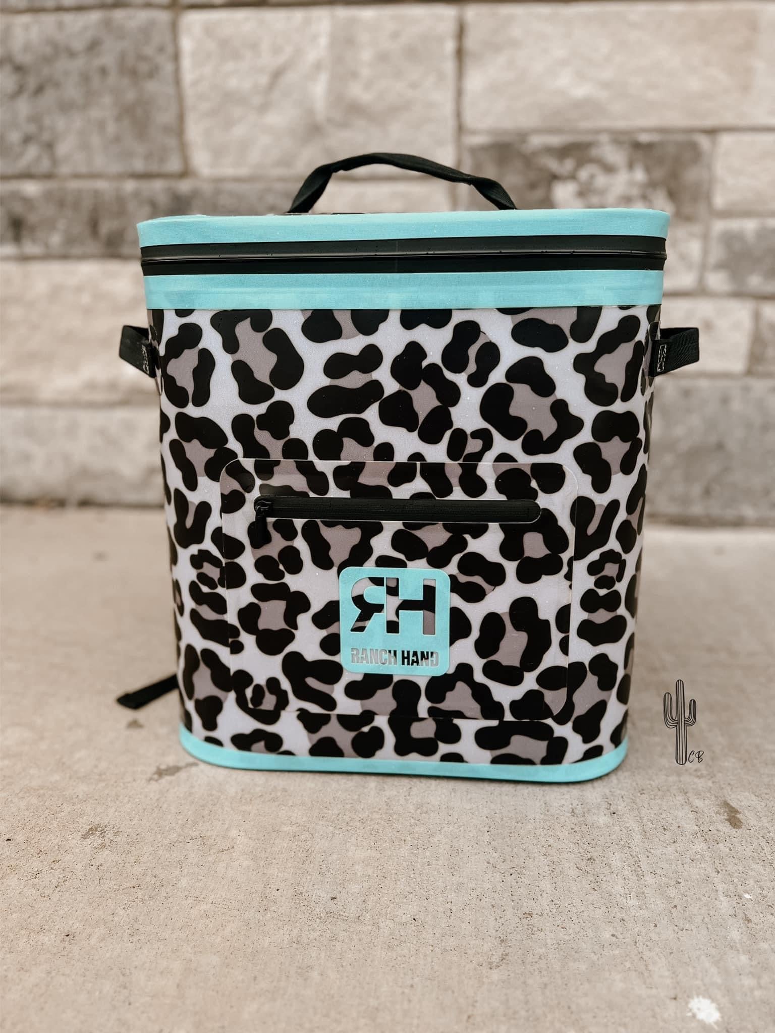 Blue cheetah cooler
